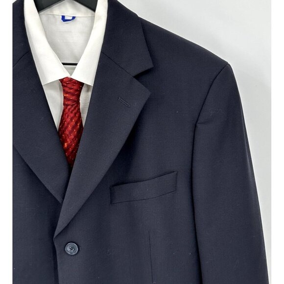 BROOKS BROTHERS 346 jacket blazer sport coat stretch wool three button blue 42L - Picture 1 of 8